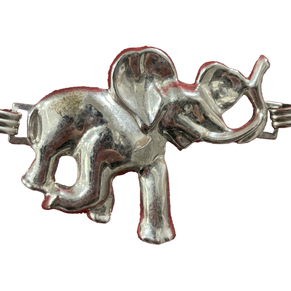 Vintage Silver Chain Belt Lucky Elephants Adjustable Concho Style Hippie Boho - Picture 3 of 10